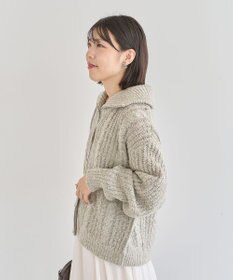 Green Parks 衿付きケーブルｚｉｐカーディガン