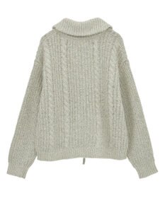 Green Parks 衿付きケーブルｚｉｐカーディガン