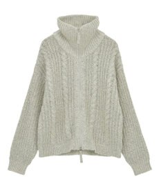 Green Parks 衿付きケーブルｚｉｐカーディガン