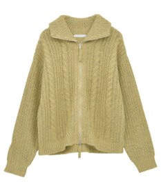 Green Parks 衿付きケーブルｚｉｐカーディガン