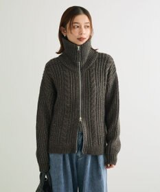 Green Parks 衿付きケーブルｚｉｐカーディガン