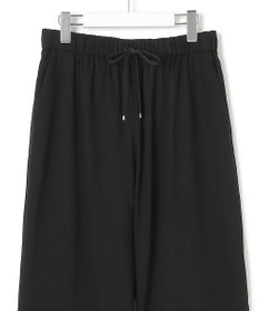 23区 【洗える】リネンレーヨンストレッチ ドロスト ワイド パンツ