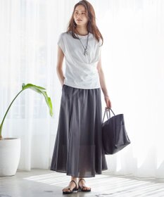 23区 【SLOW/一部店舗限定】MVSコットン カシュクールデザイン Tシャツ