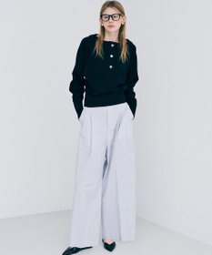 uncrave コットンクロスストライプ ワイドトラウザー