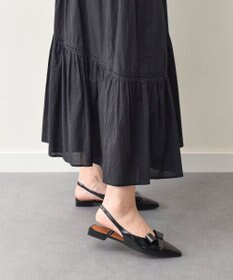 INTER-CHAUSSURES 【ANGEL ALARCON】ポインテッドトウローヒールリボンパンプス