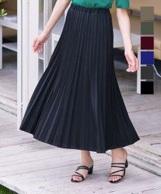 Tiaclasse 【ウエストゴム・洗える】カットソーアコーディオンプリーツスカート