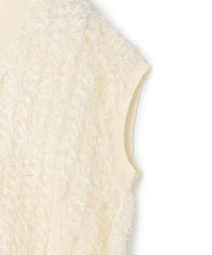 BEIGE， LYCORIS / カットフリンジ Vネックニット