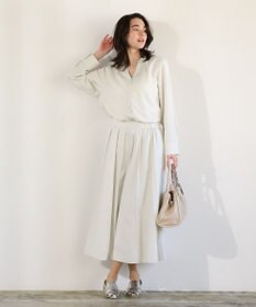 Green Parks ＳＥＴ２点スキッパーブラウス＋プリーツスカート