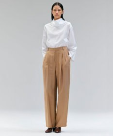 BEIGE， 【洗える】PERRY / コットンロールカラープルオーバーブラウス