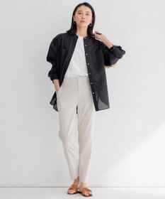 23区 【洗える】リネンレーヨンストレッチ テーパード パンツ