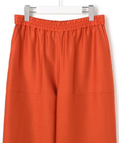 ICB 【洗える】ウールワッシャーツイル ワイドストレートパンツ