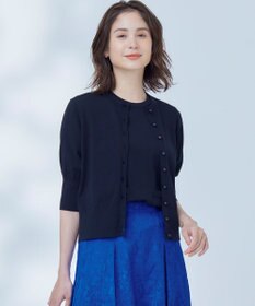 組曲 【洗える・6色展開】CANDYボタン 半袖カーディガン