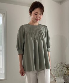 UNFILO イージーケア ピンタックブラウス