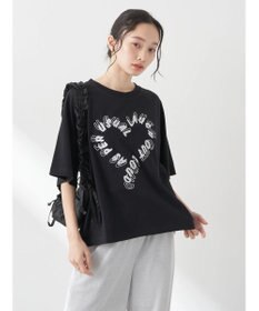 earth music&ecology ラメ刺繍ハートロゴＴ