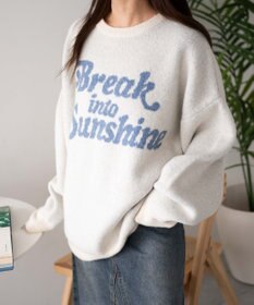 WEGO ロゴジャガードフラッフィーニット