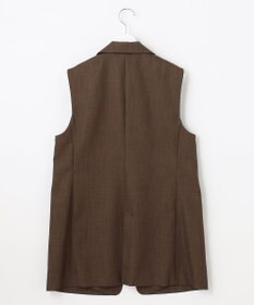 自由区 【接触冷感・速乾・UVカット・撥水・防シワ】リネンライクツイル ミドル丈ジレ