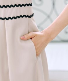 Tiaclasse 【洗える】配色スカラップレースワンピース