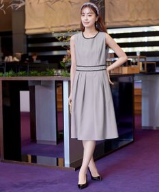 Tiaclasse 【洗える】配色スカラップレースワンピース