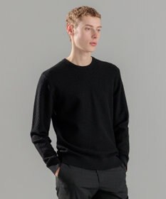 JOSEPH HOMME 新色追加【洗える】ヴィスコースリンクス　クルーネックニット ブラック系