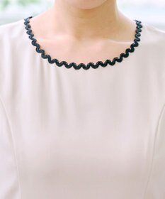 Tiaclasse 【洗える】配色スカラップレースワンピース