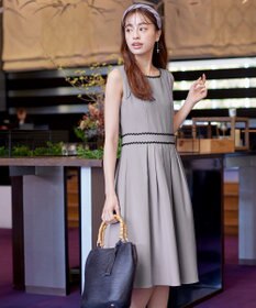 Tiaclasse 【洗える】配色スカラップレースワンピース