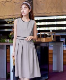 Tiaclasse 【洗える】配色スカラップレースワンピース