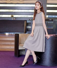 Tiaclasse 【洗える】配色スカラップレースワンピース