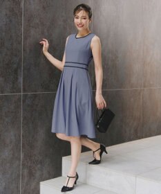 Tiaclasse 【洗える】配色スカラップレースワンピース