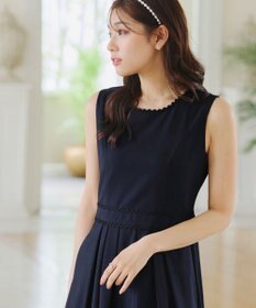 Tiaclasse 【洗える】配色スカラップレースワンピース