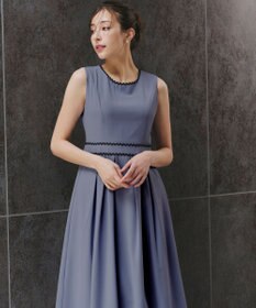 Tiaclasse 【洗える】配色スカラップレースワンピース