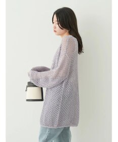 earth music&ecology メッシュ編みニットプルオーバー