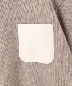 BEIGE， 【洗える】LEADER / フェイクレザーポケットクルーネックトップス