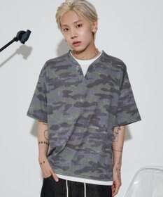 WEGO 【ユニセックス着用ITEM】キーネックフェイクレイヤードT（SS）