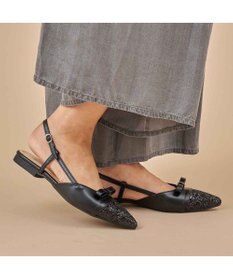 MODE ET JACOMO <carino>グリッターコンビフラットシューズ