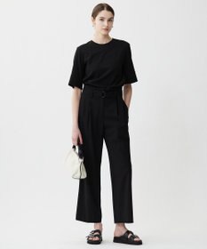 ICB 【接触冷感・UVカット・洗える】 T/Rドライリネン ワイドストレートパンツ