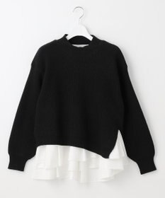 Feroux 【洗える】ラッフルレイヤード ニット