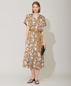 ICB 【洗える】 ウォーターフラワープリント ワンピース