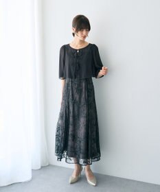 YECCA VECCA 【2点SET】フラワー柄スパンコール刺繍ドレス