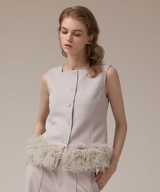 GRACE CONTINENTAL チュールヘムカットトップ