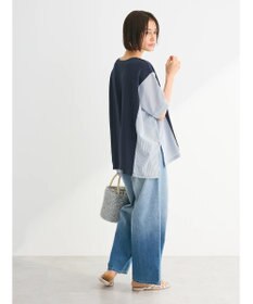 Green Parks 異素材脇切り替えドッキングプルオーバー