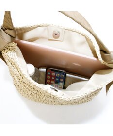 UNBILLION カシュカシュ cachecache / 下がりグログラン地柄編みトート カゴバッグ