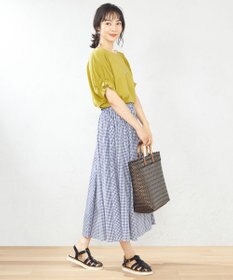 ANY 【ウエストゴム】シャンブレーライク スカート