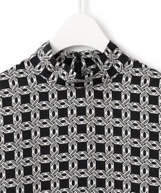 ICB 【洗える】レトロウォールペーパープリント ブラウス