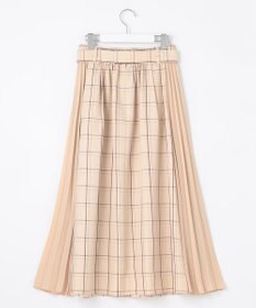 Feroux 【洗える】プリーツコンビチェック スカート