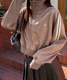 WEGO スエードポンチクロップドトラックジャケット