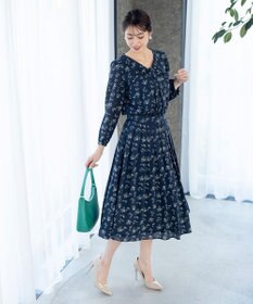 Tiaclasse 【新色追加・洗える】シフォンギャザーワンピース