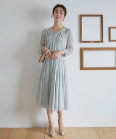 Tiaclasse 【新色追加・洗える】シフォンギャザーワンピース