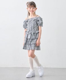 ANY KIDS 【洗濯機可能】2WAY チェックブラウス