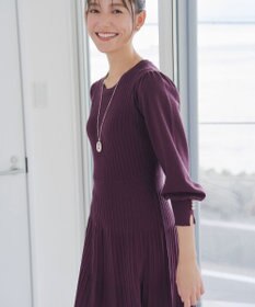 Tiaclasse L リブニットパフスリーブワンピース