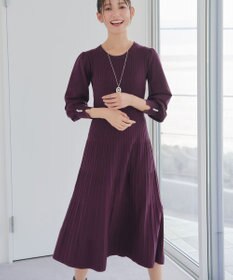 Tiaclasse L リブニットパフスリーブワンピース